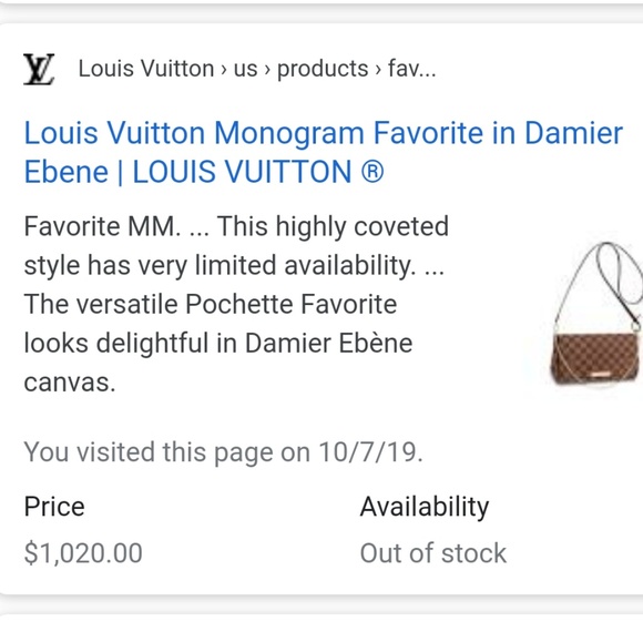 Louis Vuitton LV Brown Bag Favorite MM Damier Auth - Picture 8 of 8